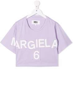 MM6 Maison Margiela Kids укороченная футболка с нашивкой-логотипом