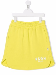 MSGM Kids юбка миди с логотипом