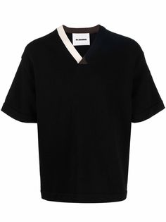 Jil Sander футболка с контрастной отделкой