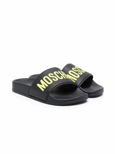Moschino Kids шлепанцы с логотипом