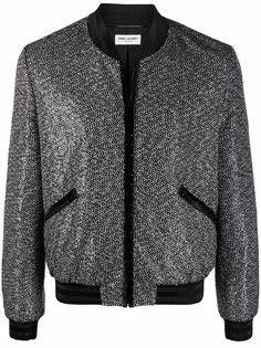 Saint Laurent бомбер с эффектом металлик