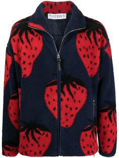 JW Anderson куртка на молнии с узором Strawberry