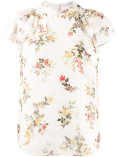 Erdem шелковая блузка с цветочным принтом