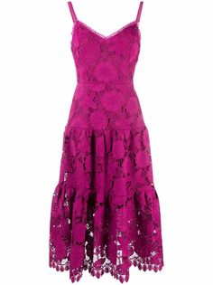 Marchesa Notte расклешенное платье с цветочным кружевом