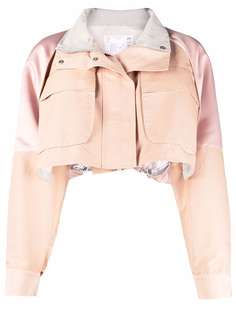 sacai укороченный жакет со вставками