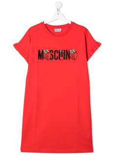 Moschino Kids платье-футболка с логотипом