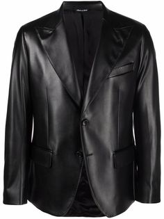 Reveres 1949 однобортный пиджак из искусственной кожи