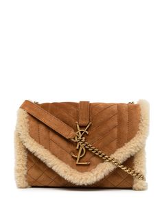 Saint Laurent сумка на плечо Envelope с отделкой из овчины