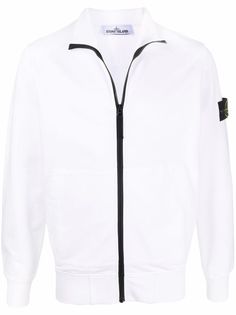 Stone Island куртка на молнии с нашивкой-логотипом