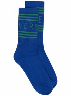 Versace носки в рубчик с логотипом
