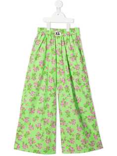 Natasha Zinko Kids широкие брюки с цветочным принтом