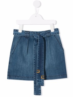 Elisabetta Franchi La Mia Bambina джинсовая юбка с завязками