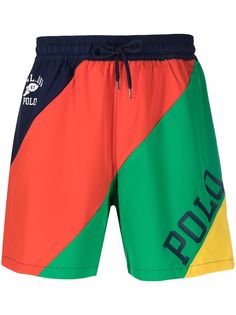 Polo Ralph Lauren плавки-шорты в стиле колор-блок с логотипом