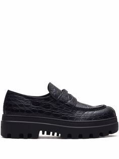 Car Shoe мокасины с тиснением под кожу крокодила