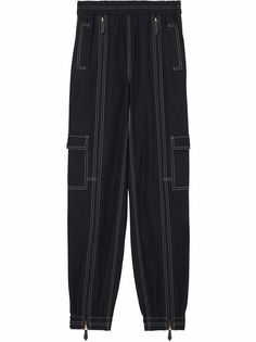 Burberry брюки карго с декоративной строчкой