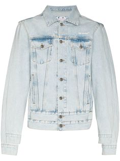 Off-White джинсовая куртка с полосками Diag