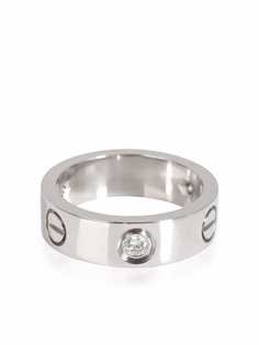 Cartier кольцо Love из белого золота с бриллиантом