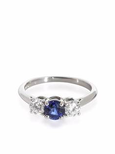 Tiffany & Co. Pre-Owned платиновое кольцо Three Stone с сапфиром и бриллиантами