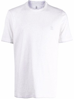 Brunello Cucinelli футболка с вышитым логотипом