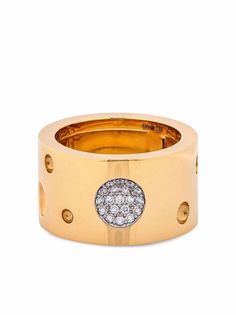 Roberto Coin кольцо Pois Moi Luna из желтого золота с бриллиантами