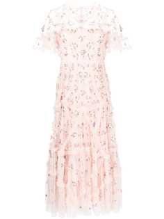 Needle & Thread платье из тюля с цветочной вышивкой