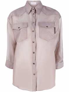 Brunello Cucinelli рубашка с заостренным воротником