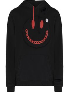 Raf Simons худи с эффектом потертости из коллаборации со Smiley