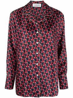 LANVIN пижамная рубашка с монограммой