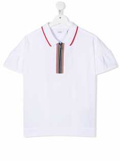 Burberry Kids рубашка поло с отделкой Icon Stripe