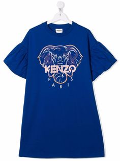 Kenzo Kids платье-футболка с вышивкой