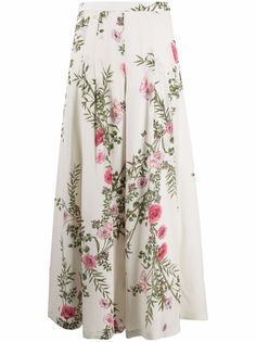 Giambattista Valli юбка макси с завышенной талией и цветочным принтом