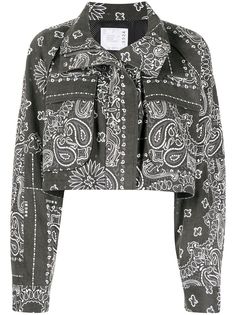 sacai укороченный жакет с принтом пейсли