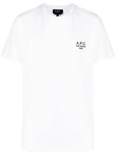 A.P.C. футболка с вышитым логотипом