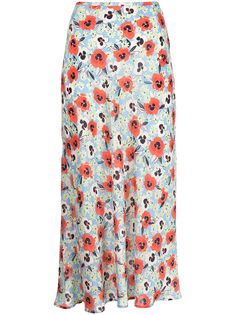 Rixo шелковая юбка с цветочным принтом