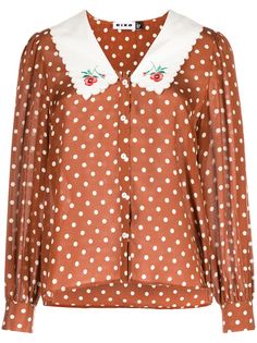 Rixo шелковая блузка в горох