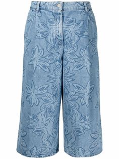 Nina Ricci джинсовые шорты с цветочным принтом