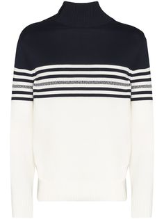 Brunello Cucinelli полосатый джемпер с воротником-стойкой