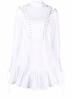 Rochas поплиновое платье со шнуровкой