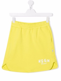 MSGM Kids юбка миди с логотипом