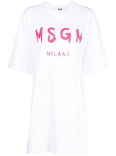 MSGM платье-футболка с логотипом