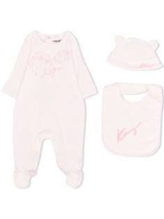 Kenzo Kids "комплект из боди, шапки и нагрудника с принтом"