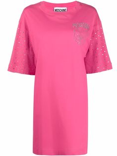 Moschino платье-рубашка со стразами