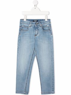 Balmain Kids прямые джинсы с логотипом