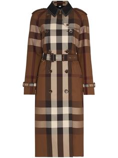 Burberry двубортный тренч в клетку Vintage Check