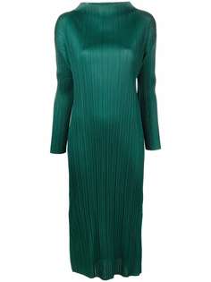 Pleats Please Issey Miyake платье с вырезом-лодочкой
