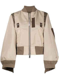 sacai бомбер на молнии с широкими рукавами