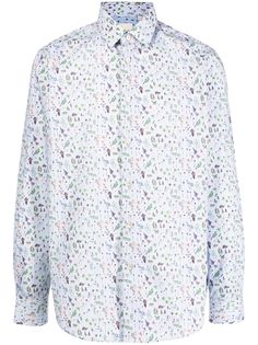 PAUL SMITH рубашка с длинными рукавами и цветочным принтом