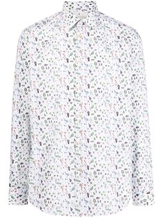 PAUL SMITH рубашка с длинными рукавами и цветочным принтом