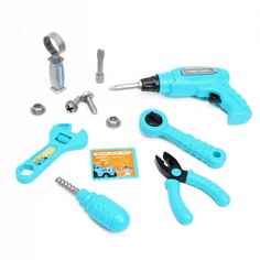 Игровой набор инструментов в чемоданчике, синий трактор