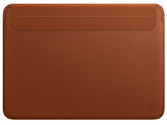 Аксессуар Чехол Wiwu для APPLE Macbook 16.2 2021 Skin New Pro 2 Leather Sleeve Brown 6936686401494